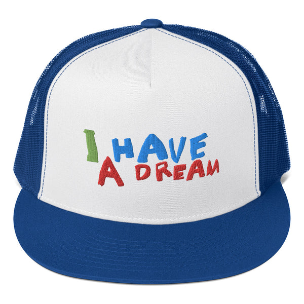 Change makers I Have a Dream cool trucker hat hand drawn by our young entrepreneur