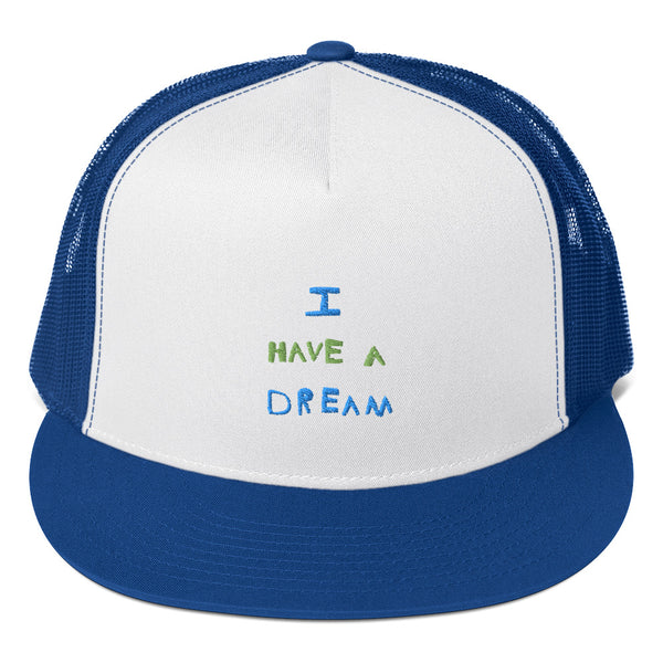 Change makers I Have a Dream cool trucker hat hand drawn by our young entrepreneur