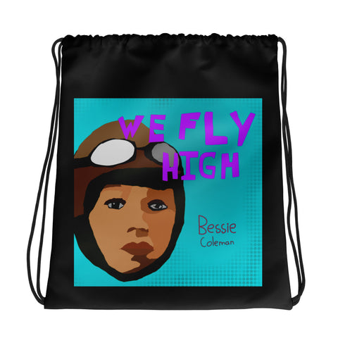 Bessie "We Fly High" Drawstring bag