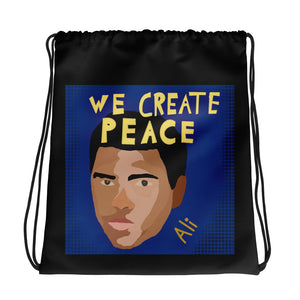Ali "We Create Peace" Drawstring bag