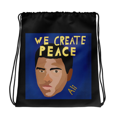 Ali "We Create Peace" Drawstring bag
