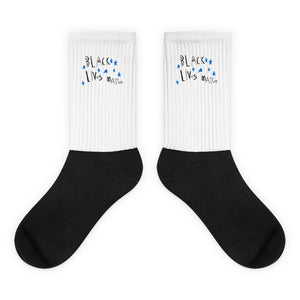 Black Lives Matter cool socks with a change makers hand drawn design by our young entrepreneur