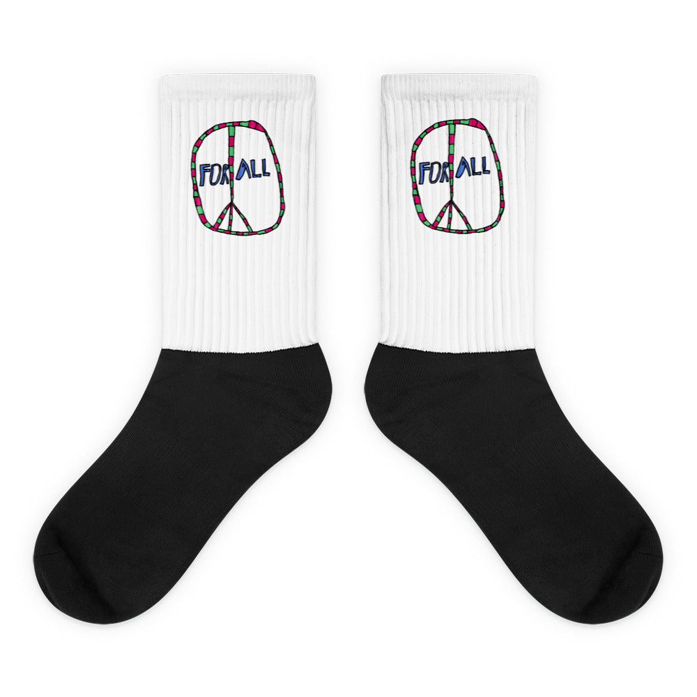 Change makers peace activist socks were hand drawn by our young entrepreneur