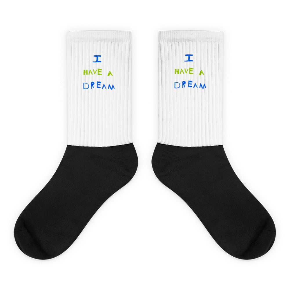 Change makers I Have a Dream cool socks hand drawn by our young entrepreneur
