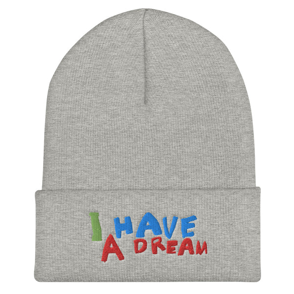 I Have a Dream change makers cool beanie hat design was hand drawn by our young entrepreneur