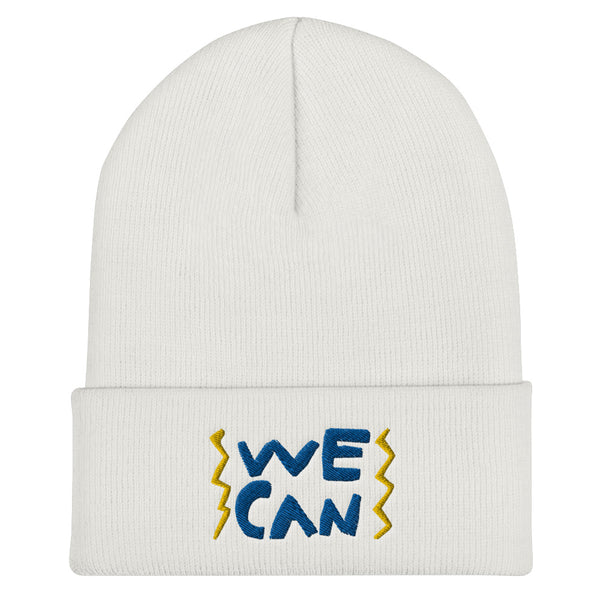 We Can Do Anything cool beanie with an amazing change makers hand drawn design by our young entrepreneur. 