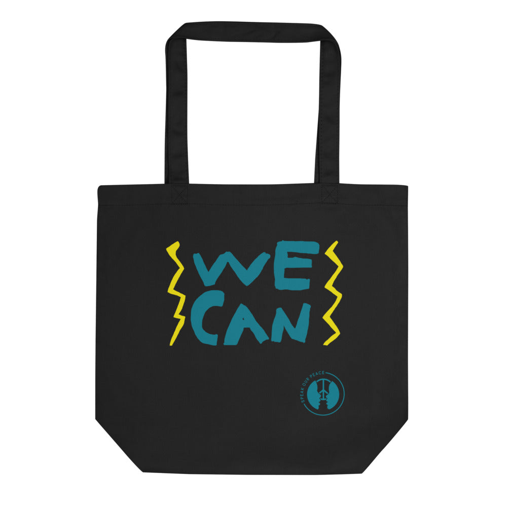 We Can Do Anything eco friendly tote bag with an amazing change makers hand drawn design by our young entrepreneur. 