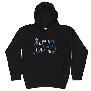 Black Lives Matter kids hoodie with a change makers hand drawn design by our young entrepreneur