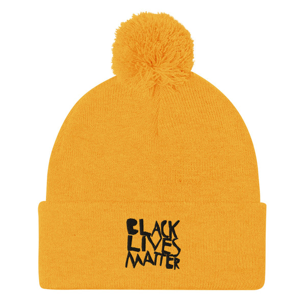 Black Lives Matter cool pom pom beanie was hand drawn and an original design by our young entrepreneur