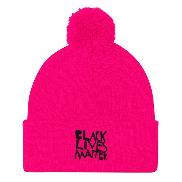 Black Lives Matter cool pom pom beanie was hand drawn and an original design by our young entrepreneur