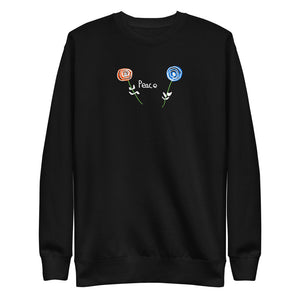 Change makers peace and love sweatshirt was hand drawn by our young entrepreneur