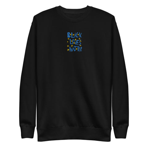 Adult Black Lives Matter "Yellow Stars" Embroidered Sweatshirt