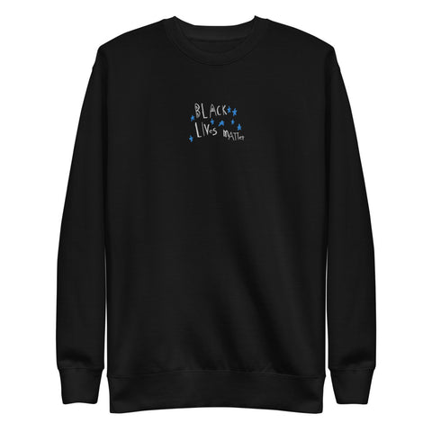 Adult Black Lives Matter "Blue Stars" Embroidered Sweatshirt