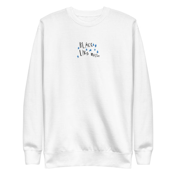 Adult Black Lives Matter "Blue Stars" Embroidered Sweatshirt