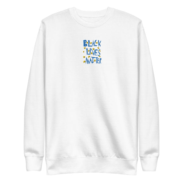 Adult Black Lives Matter "Yellow Stars" Embroidered Sweatshirt