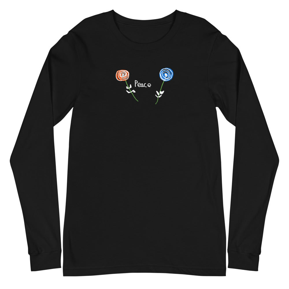 Change makers peace and love shirt was hand drawn by our young entrepreneur