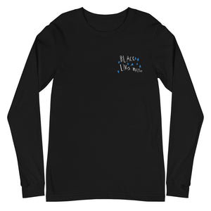 Adult Black Lives Matter "Blue Stars" Embroidered Long Sleeve Shirt