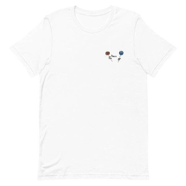 Adult "Peace Flowers" Embroidered T-Shirt