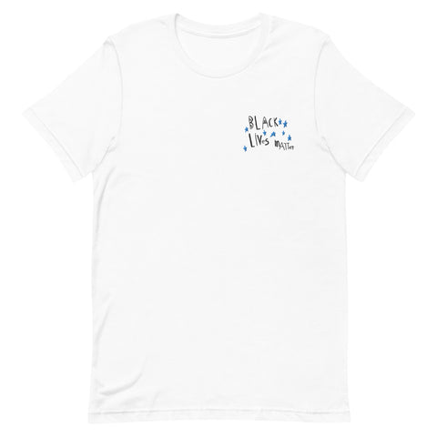 Adult Black Lives Matter "Blue Stars" Embroidered T-Shirt